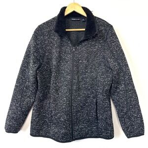 Swiss Tech Sherpa Lined Jacket Womens XL 16W Greystone Full Zip Cozy STOL47350